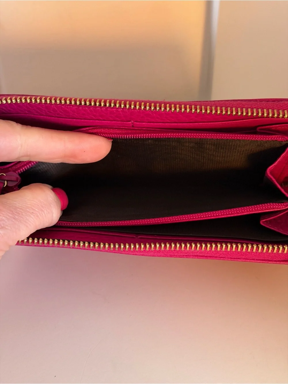 Gucci Bamboo Tassel Zip Around Wallet Pink Leather - Picture 11 of 13